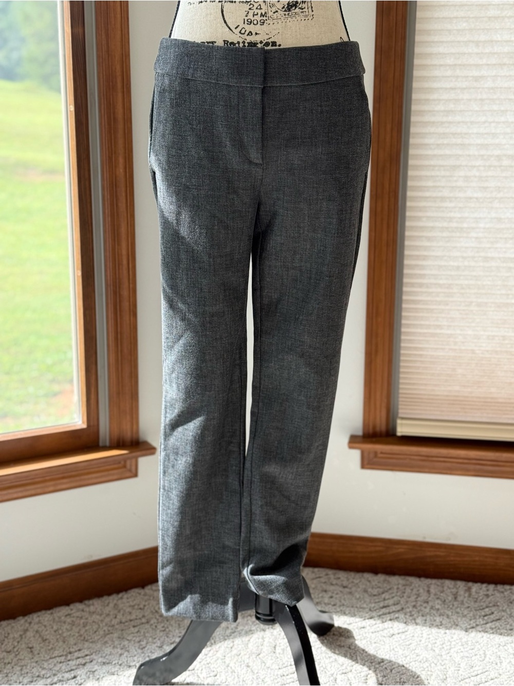 LOFT Women's Gray Straight-Leg Dress Trousers